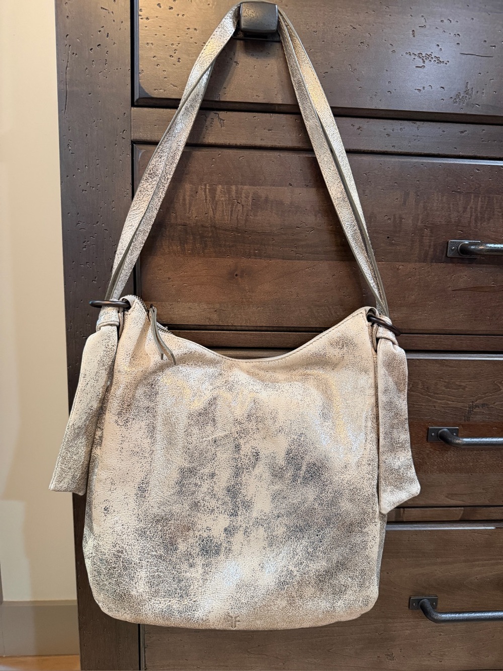 Frye Nora Backpack Hobo - Cream Metallic